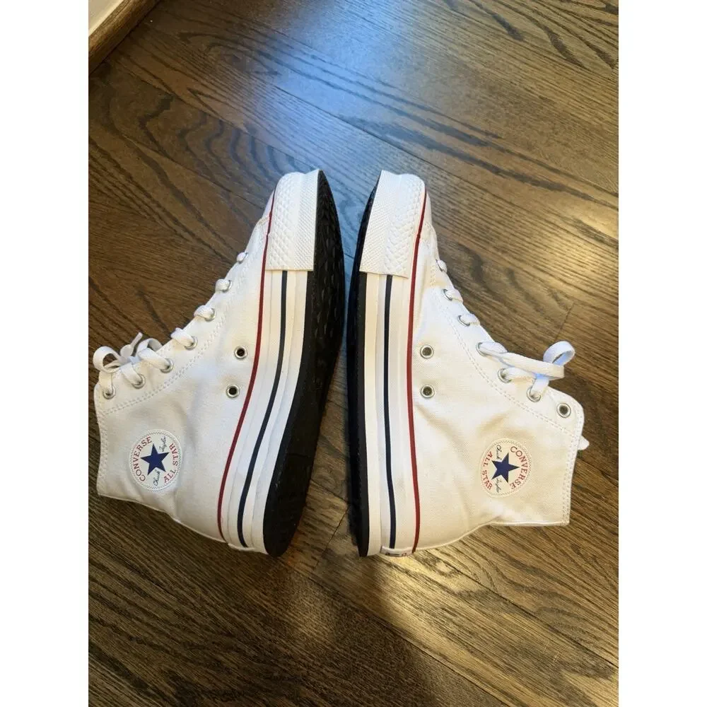 Converse Girls Chuck Taylor EVA Lift Hi Sneakers White Size 5 NEW